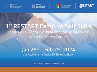 1st RESTART Camp on Soft Skills | Bologna (Italy), January 29th – February 2nd, 2024
